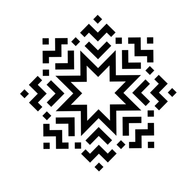Monogram Geometrisk Cirkel Mönster Celtisk Labyrint Prydnad Stammtatuering — Stock vektor