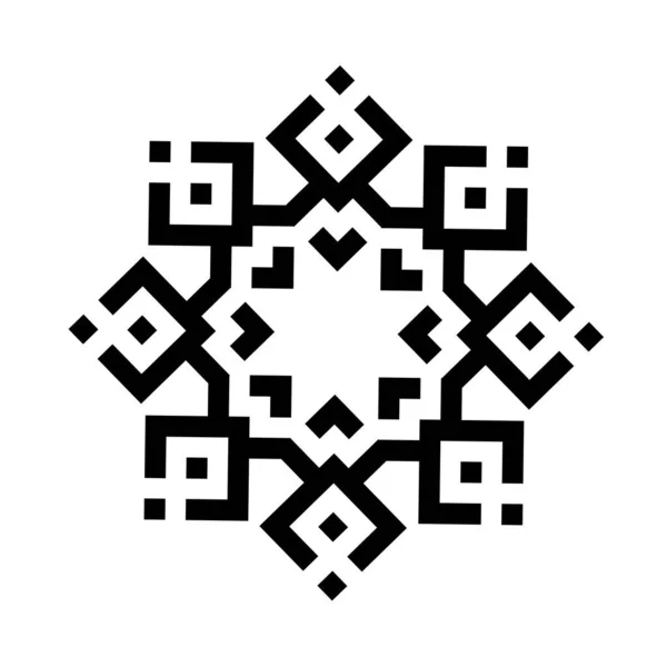 Monogram Geometriai Kör Minta Kelta Labirintus Dísz Törzsi Tetoválás — Stock Vector