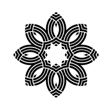 Monogram geometrik çember desenli Kelt labirent süsü. kabile dövmesi