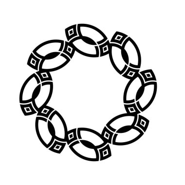 Monogram geometrik çember desenli Kelt labirent süsü. kabile dövmesi