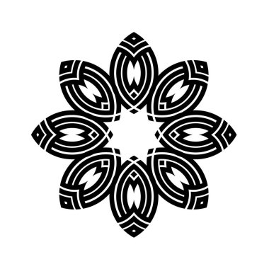 Monogram geometrik çember desenli Kelt labirent süsü. kabile dövmesi