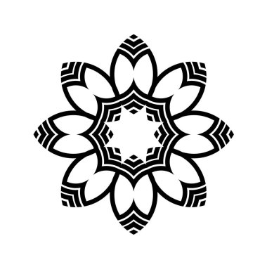 Monogram geometrik çember desenli Kelt labirent süsü. kabile dövmesi