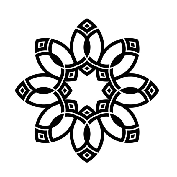 Monogramma Modello Cerchio Geometrico Labirinto Celtico Ornamento Tatuaggio Tribale — Vettoriale Stock