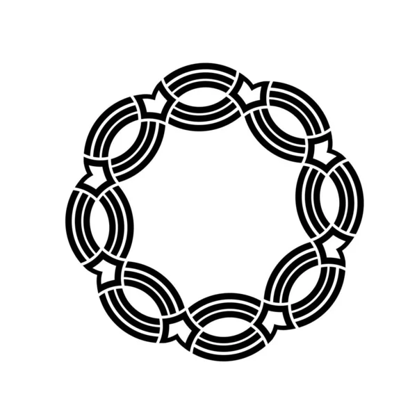 Monogramma Modello Cerchio Geometrico Labirinto Celtico Ornamento Tatuaggio Tribale — Vettoriale Stock