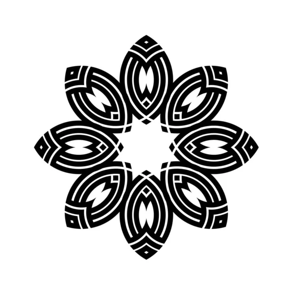 Monogram Pola Lingkaran Geometris Ornamen Labirin Celtic Tato Kesukuan - Stok Vektor