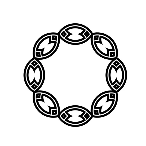 Monogram Geometric Circle Pattern Celtic Maze Ornament Tribal Tattoo — Stock Vector