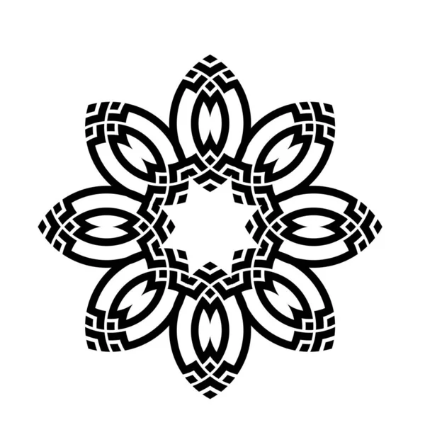 Monogram Geometriai Kör Minta Kelta Labirintus Dísz Törzsi Tetoválás — Stock Vector