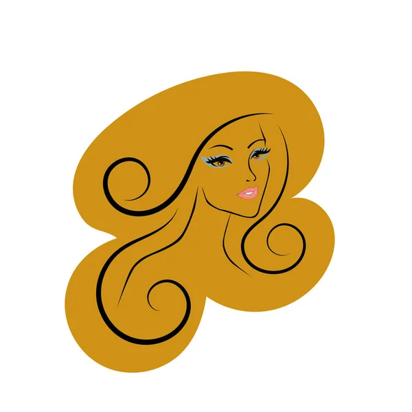 Sylwetka Pięknej Kobiety Długimi Włosami Side View Używane Włosów Piękno — Wektor stockowy