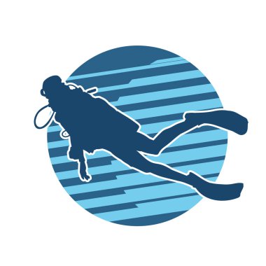 Tüple dalış yapan bir erkeğin silueti.