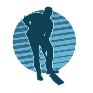 Bir erkek işçinin silüeti bir kürek aletiyle toprağı kazıyor..