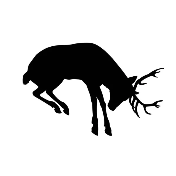 Silhouette Animali Selvatici Cervo — Vettoriale Stock