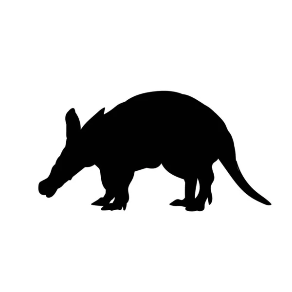 Silueta Animal Africano Aardvark — Vector de stock