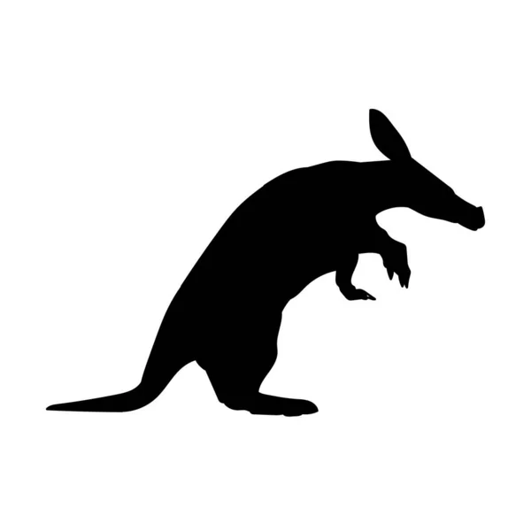 Silhouette Aardvark Animale Africano — Vettoriale Stock