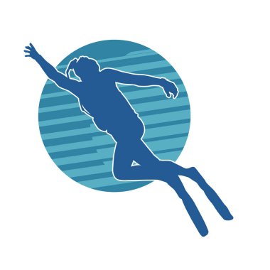 Tüple dalış yapan bir erkeğin silueti.