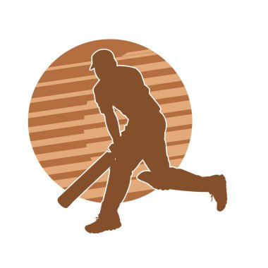 Bir kriket erkek sporcusunun silüeti