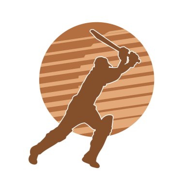 Bir kriket erkek sporcusunun silüeti