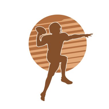 Top atan bir Amerikan futbolcusunun silueti.