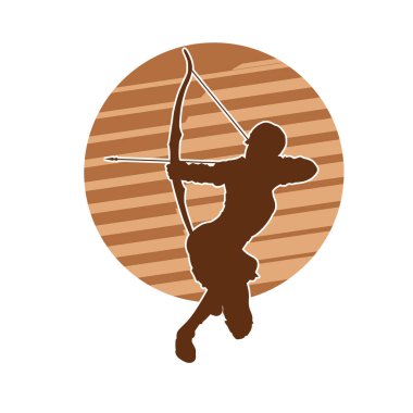 Kadın okçu savaşçı silueti