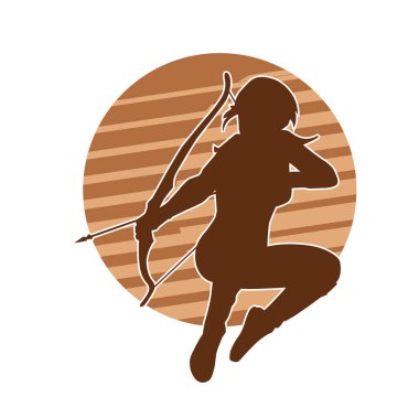 Kadın okçu savaşçı silueti