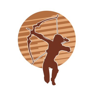 Kadın okçu savaşçı silueti