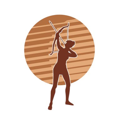 Kadın okçu savaşçı silueti