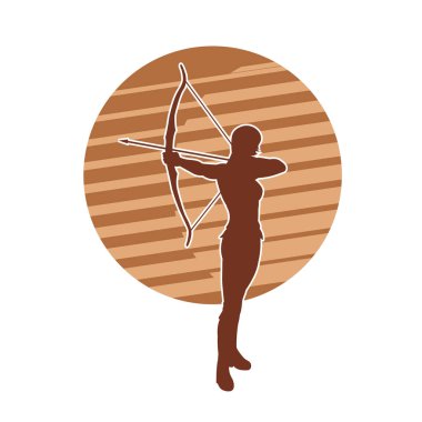 Kadın okçu savaşçı silueti