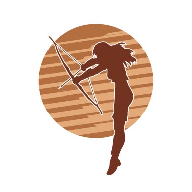 Kadın okçu savaşçı silueti