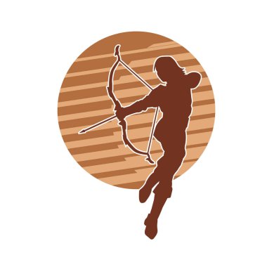 Kadın okçu savaşçı silueti