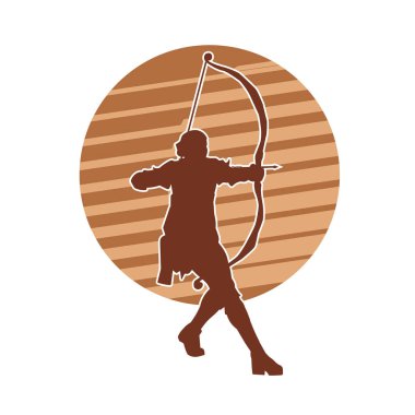 Kadın okçu savaşçı silueti