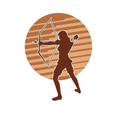 Kadın okçu savaşçı silueti