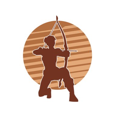 Kadın okçu savaşçı silueti