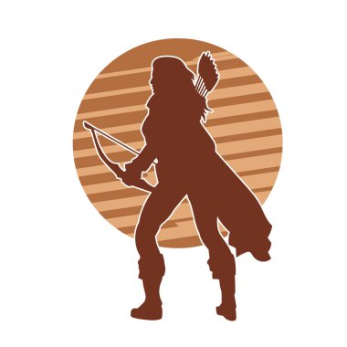 Kadın okçu savaşçı silueti