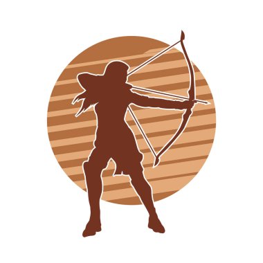 Kadın okçu savaşçı silueti