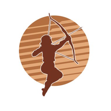 Kadın okçu savaşçı silueti