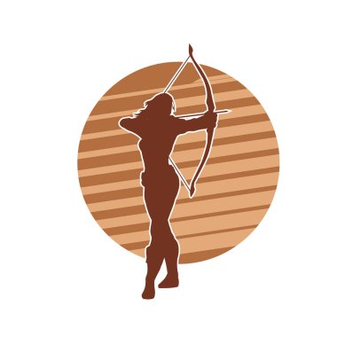 Kadın okçu savaşçı silueti