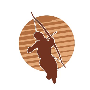 Kadın okçu savaşçı silueti