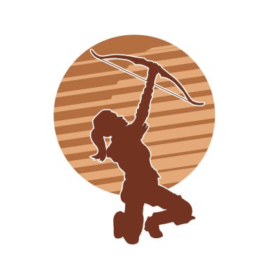 Kadın okçu savaşçı silueti