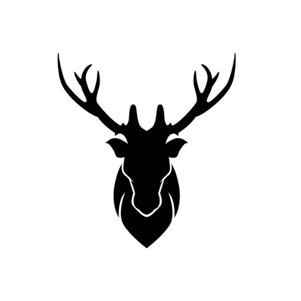 Stylized Deer Head Illustration Silhouette — Stock Vector