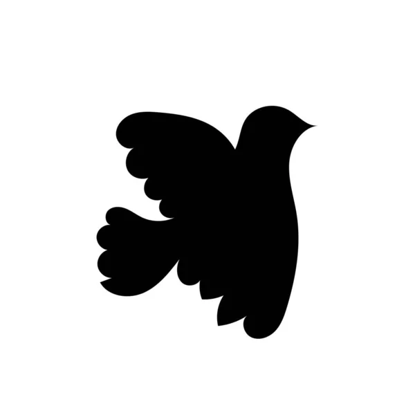 Taubenvogel Silhouette Illustration Einfache Fliegende Vogel Illustration Isoliert Auf Weißem — Stockvektor
