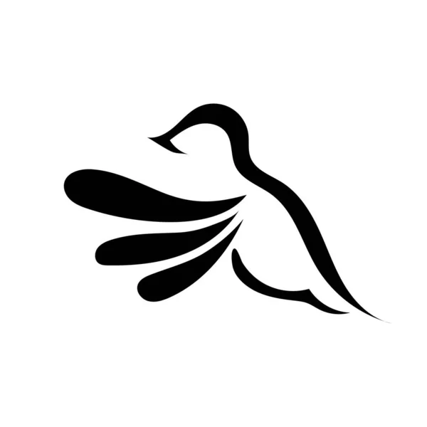Stylized Dove Bird Line Art Drawing Illustration — Stock Vector