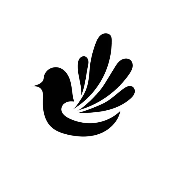 Ілюстрація Силует Голуба Птаха Проста Ілюстрація Літаючого Птаха Ізольована Білому — стоковий вектор