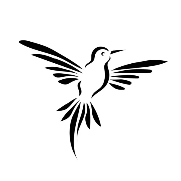 Stilisierte Fliegende Vogel Silhouette Illustration Linie Kunst — Stockvektor