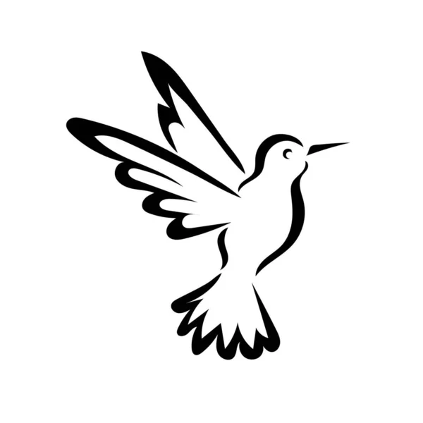 Stylized Dove Bird Line Art Drawing Illustration — Stock Vector