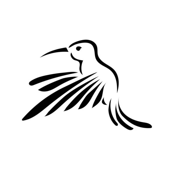 Stilisierte Fliegende Vogel Vektor Linie Kunst Illustration — Stockvektor