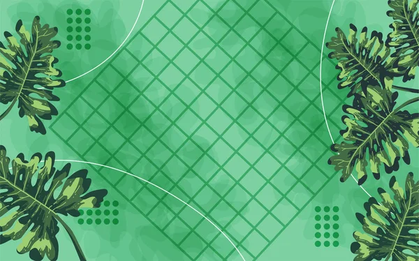 Зелений Абстрактний Фон Або Шпалери Елементом Тропічного Листя Простором Копіювання — стоковий вектор