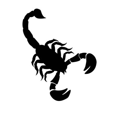 Zehirli bir akrebin silueti. Akrep hayvan sembolü veya simgesi.