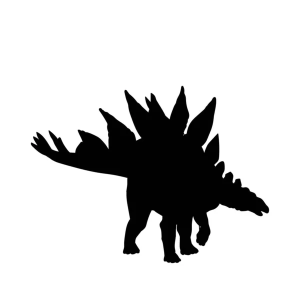 Silueta Dinosourského Pravěkého Zvířete Silueta Jurského Dravého Tvora — Stockový vektor