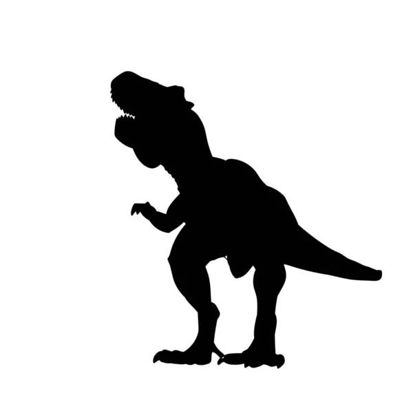 Silhouette Animal Préhistorique Dinosaure Silhouette Une Créature Prédatrice Animale Jurrasique — Image vectorielle