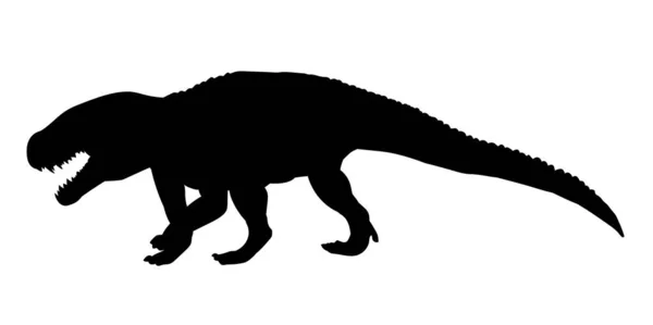 시대의 동물인 공룡의 실루엣입니다 동물의 실루엣 — 스톡 벡터