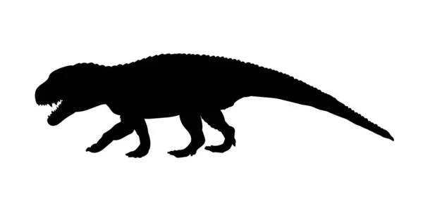 Силуэт Динозавра Доисторического Животного Силуэт Юрразического Животного Хищника — стоковый вектор